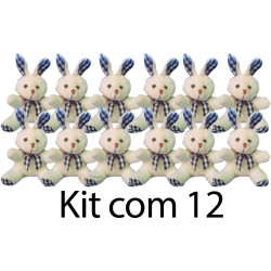 Kit- 12 Coelho com laço xadrez