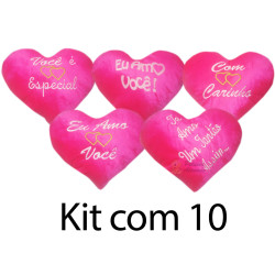 Kit: 10 Corações Rosa G