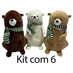 Kit: 6 Ursos Com Cachecol
