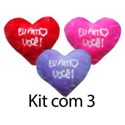 Kit: 3 Corações Eu Amo Você