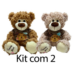 Kit: 2 Ursos Com Roupinha