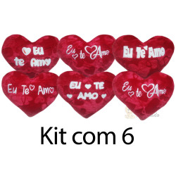 Kit: 6 Corações Vermelhos
