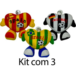Kit: 3 Corações de pé Torcedor