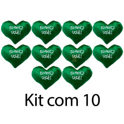 Kit: 10 Corações P Verde