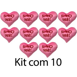 Kit: 10 Corações M Rosa