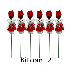 Kit: 12 Ursinhos e Rosas...