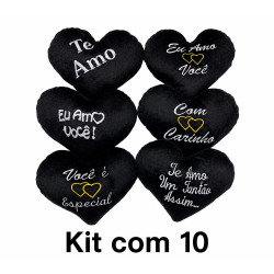 Kit 10 Corações de Pelúcia...