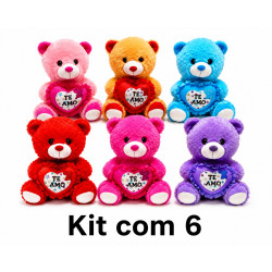 Kit com 6 Ursos de Pelúcia...