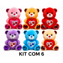 Kit com 6 Ursos de Pelúcia...