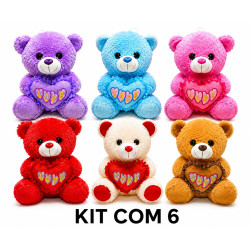 Kit com 6 Ursos de Pelúcia...