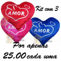 Coração amor kit com 3