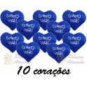 Kit: 10 Corações Azul G