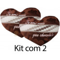 Kit: 2 Corações G com Cheiro de Chocolate