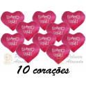 Kit: 10 Corações P Cor de Rosa