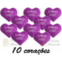 Kit: 10 Corações P Lilás