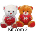 Ursos coração te amo  - kit com 2