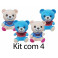 Urso roupinha kit com 4