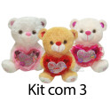 Kit: 3 Urso Com Coração