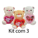 Kit: 3 Urso Com Coração