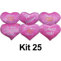 Kit: 25 Corações M Rosa