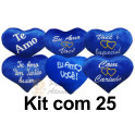 Kit: 25 Corações M Azul