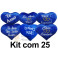 Kit: 25 Corações M Azul