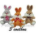 Coelho com laço feliz páscoa - kit com 3