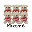 Kit: 6 Ursos Coração 
