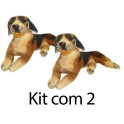 Kit: 2 Cachorros Deitados de Laço