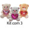 Kit: 3 Urso Com Coração
