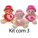 Kit: 3 Ursos Coração
