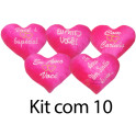 Kit: 10 Corações Rosa G
