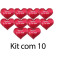 Kit: 10 Corações P Vermelhos