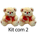 Kit: 3 Ursos Coração Cesta