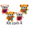 Kit: 4 Ursos Coração