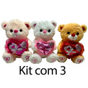 Kit: 3 Urso Com Coração