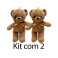 Kit: 2 Ursos de Laço