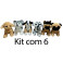 Kit: 6 Cachorros Sentados