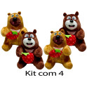Urso coração love kit com 6