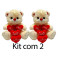 Kit: 3 Urso Com Coração