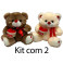 Kit: 2 Ursos Coração Cesta