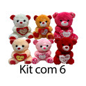 Kit: 6 Ursos Coração 