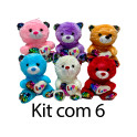 Kit: 6 Ursos Coração