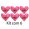 Kit: 6 Corações PP Vermelhos