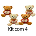 Kit: 4 Ursos Cora&ccedil;&atilde;o