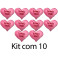 Kit: 10 Corações P Cor de Rosa