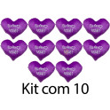 Kit: 10 Corações P Lilás