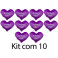 Kit: 10 Corações P Lilás