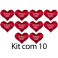 Kit: 10 Corações P Vermelhos