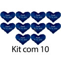 Kit: 10 Cora&ccedil;&otilde;es P Azul Pai